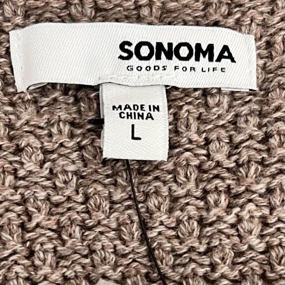 Sonoma Long Sleeve Cable Knit Raglan Sweater   Sz L   NWT - Picture 3 of 6
